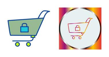 Unique Locked Cart Vector Icon