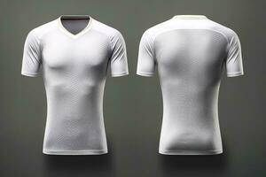 Mockup sports football team uniforms white shirt, Generative AI illustration photo