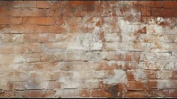 Old red brick wall background, abstract texture pattern backdrop, Generative AI illustration photo