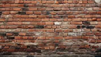 Red brick wall background, texture pattern for continuous replicate, Generative AI illustration photo