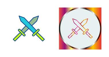 Unique Two Swords Vector Icon