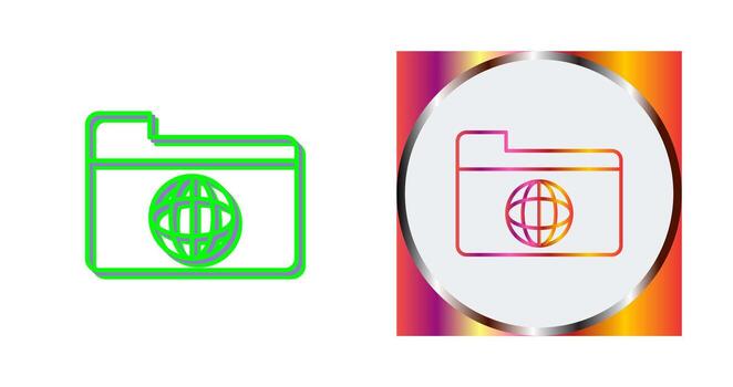 icono de vector de carpeta de red única