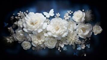 Delicate natural floral background, floral mock up background, flowers in nature close-up with soft focus, Generative AI illustration photo