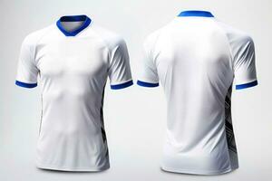 Mockup sports football team uniforms white shirt, Generative AI illustration photo