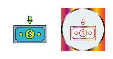 icono de vector de dinero abajo