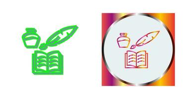 Unique Quill and Book Vector Icon