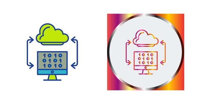 icono de vector de codificación de nube