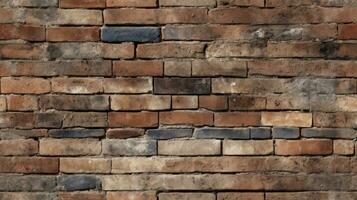 Red brick wall seamless background, texture pattern for continuous replicate, Generative AI illustration photo