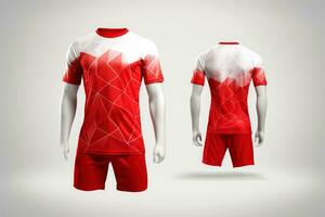 Mockup sports football team uniforms multicolors shirt, Generative AI illustration photo