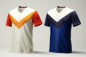 Mockup sports football team uniforms multicolors shirt, Generative AI illustration photo