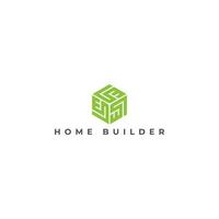 Abstract Monogram Initial Letter GW or WG Hexagon concept Logo Template Design in green color isolated on a white background. Abstract letter GW logo applied for home builder logo design inspiration vector
