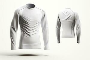 Mockup sports football team uniforms white shirt, Generative AI illustration photo