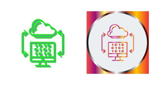 icono de vector de codificación de nube