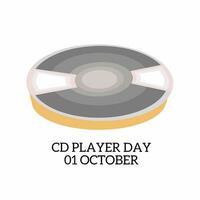 Vector graphic of world cd player day for world cd player day celebration. flat design. Line art design. flyer design. flat illustration. Banner design. October 01.