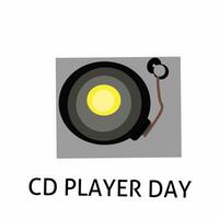 Vector graphic of world cd player day for world cd player day celebration. flat design. Line art design. flyer design. flat illustration. Banner design. October 01.