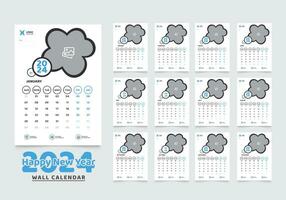 Wall Calendar 2024 Template Design, Year Planner 2024 vector