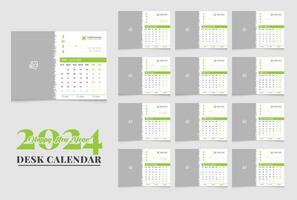 Desk Calendar 2024 template design, Calendar 2024 vector