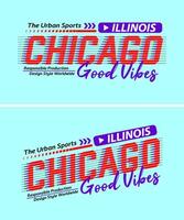 Chicago city vintage urban vibes striped shadow typeface, for print on t shirts etc. vector