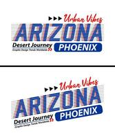 Arizona city vintage urban vibes striped shadow typeface, for print on t shirts etc. vector