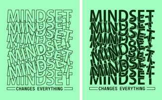 Mindset slogan t shirt pattern overlap type, motivational quote, lettering concept, banner, poster, etc. vector
