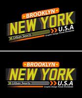 New York city vintage urban vibes striped shadow typeface, for print on t shirts etc. vector