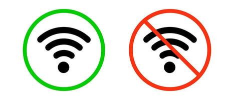 Wifi permitido y Wifi prohibido. vector. vector