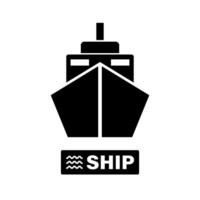 Ship silhouette icon. Cargo ship icon. Vector. vector