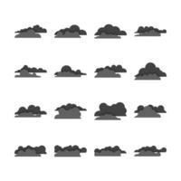 Vector Color Set of Different Clouds Illustration