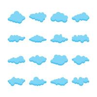 Vector Color Set of Different Clouds Illustration