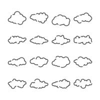 Vector Line Set of Different Clouds Illustration