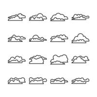 vector línea conjunto de diferente nubes ilustración