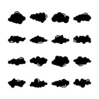 Vector Glyph Set of Different Clouds Illustration