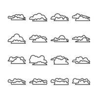 vector línea conjunto de diferente nubes ilustración