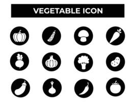 Vegetable flat vector icon set