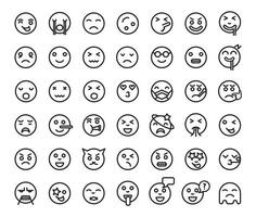 a set of emoji line icons set vector