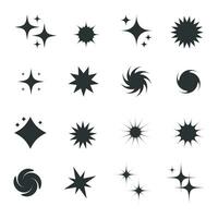 Collection of retro futuristic shiny icons. Set of star figures. vector