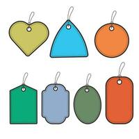 Blank colorful paper price tags or gift tags in various shapes. vector