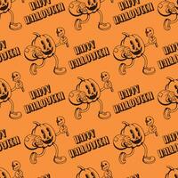 vintage retro pumpkin seamless pattern vector