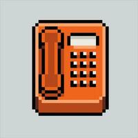 Pixel art illustration old telephone. Pixelated old phone. classic old telephone icon pixelated for the pixel art game and icon for website and video game. old school retro. vector