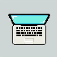 Pixel art illustration laptop. Pixelated notebook. classic laptop computer icon pixelated for the pixel art game and icon for website and video game. old school retro. vector