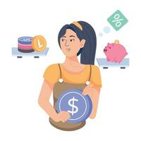 conceptos de ahorro de moda vector