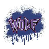 Wolf text graffiti street art vector