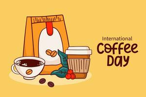 International Coffee Day. Coffee cup vector