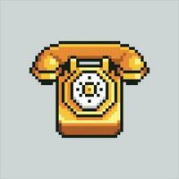 Pixel art illustration old telephone. Pixelated old phone. classic old telephone icon pixelated for the pixel art game and icon for website and video game. old school retro. vector