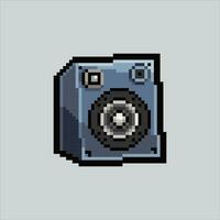 Pixel art sound speaker. Pixelated audio sound. electronic audio sound speaker icons background pixelated for the pixel art game and icon for website and video game. old school retro. vector