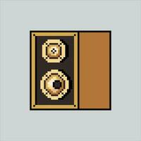 Pixel art sound speaker. Pixelated audio sound. electronic audio sound speaker icons background pixelated for the pixel art game and icon for website and video game. old school retro. vector