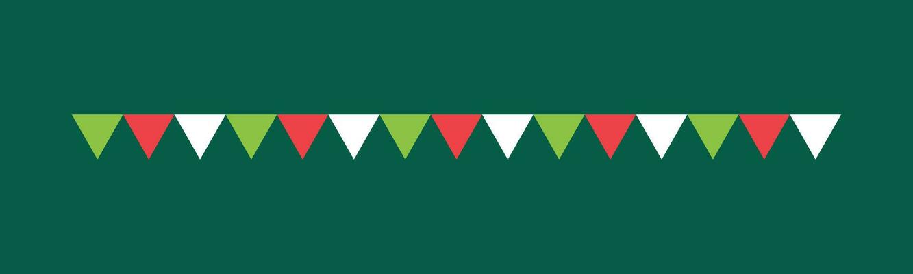 Flag Separator Border illustration line triangle pattern for Christmas theme concept for holiday time winter season