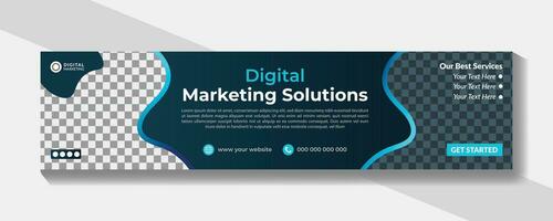 We are digital marketing solution social cover template vector