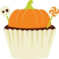 Halloween Pumpkin Orange Cupcakes Illustration vector