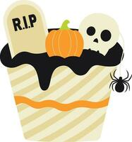 Cute Halloween Cupcakes Illustration vector